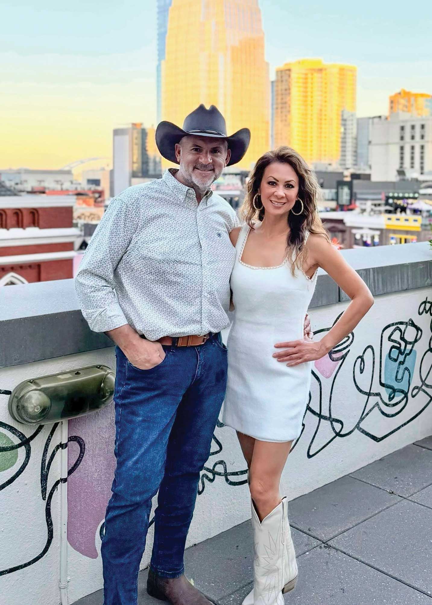 Kraus and wife Tram Mai on Broadway in Nashville Kraus and wife Tram Mai on Broadway in Nashville