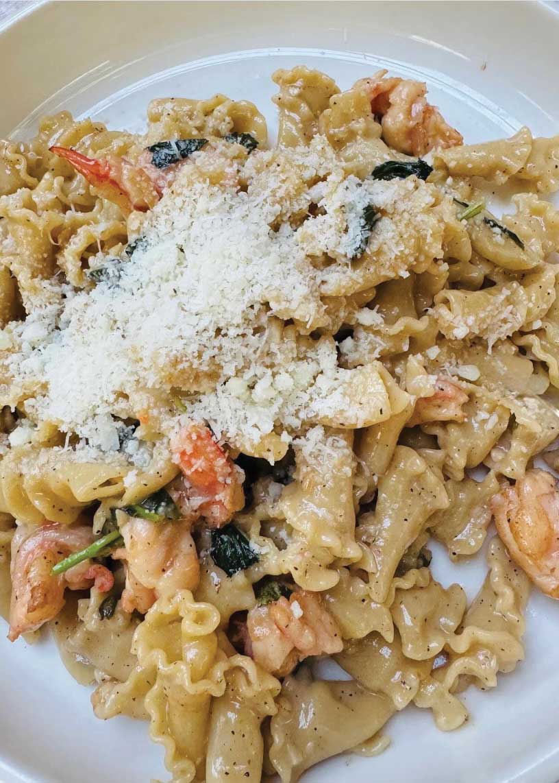 popular shrimp Campanelle dish at Sixty Vines popular shrimp Campanelle dish at Sixty Vines